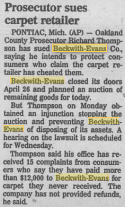 Beckwith-Evans - 1996 ARTICLE ON COURT CASE